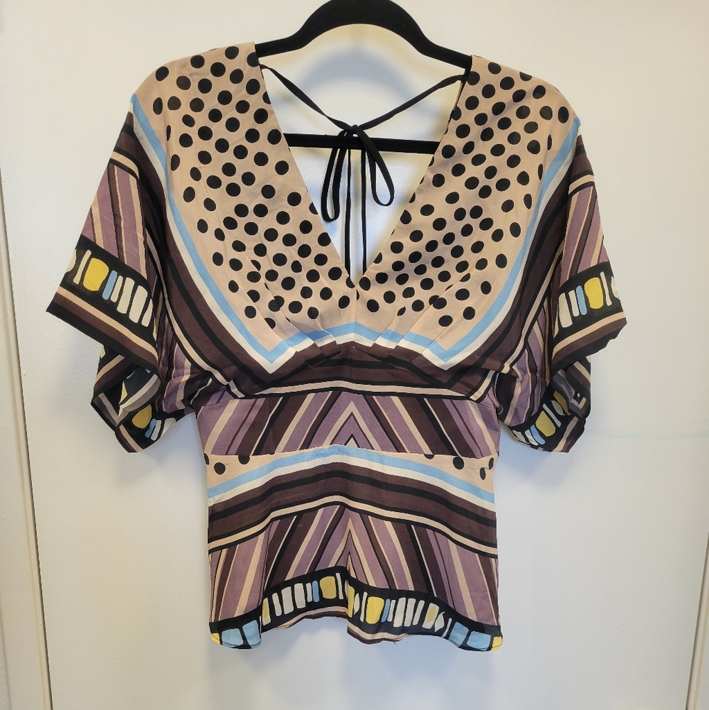 Anthropologie Silk Dolman Sleeve Top